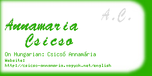 annamaria csicso business card